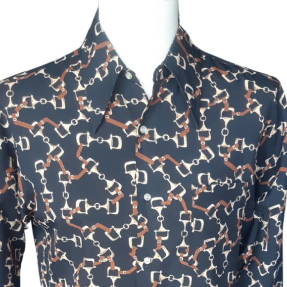 Vintage Hardy Amies Men's 1970's Nylon Black Button Up Shirt - Picture 4 of 14